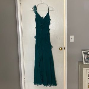 ASOS Petite green long dress with slit